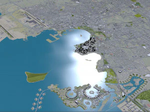 Doha city Qatar 50km 3D Model