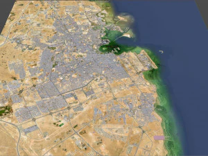 Doha city Qatar 50km 3D Model