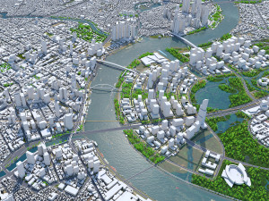 Ho Chi Minh downtown city Vietnam Modèle 3D