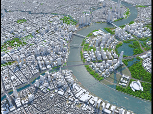 Ho Chi Minh downtown city Vietnam 3D Model