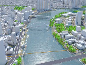 Ho Chi Minh downtown city Vietnam 3D Model