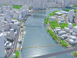 Ho Chi Minh, centro da cidade, Vietn&atilde; Modelo 3D