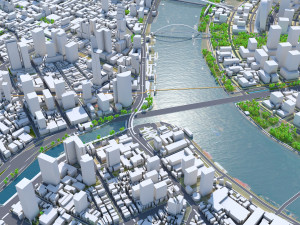 Ho Chi Minh downtown city Vietnam 3D Model