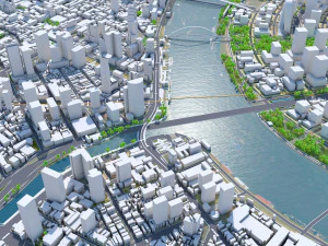 Ho Chi Minh, centro da cidade, Vietn&atilde; Modelo 3D