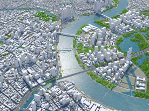 Ho Chi Minh downtown city Vietnam 3D Model