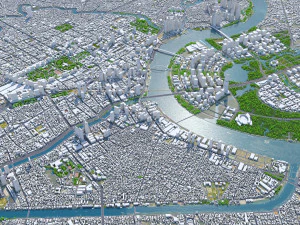 Ho Chi Minh, centro da cidade, Vietn&atilde; Modelo 3D