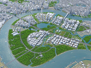 Ho Chi Minh downtown city Vietnam 3D Model