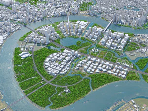 Ho Chi Minh, centro da cidade, Vietn&atilde; Modelo 3D