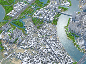 Ho Chi Minh downtown city Vietnam 3D Model