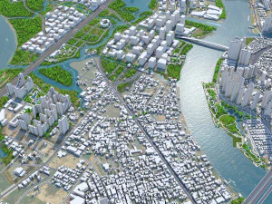 Ho Chi Minh, centro da cidade, Vietn&atilde; Modelo 3D