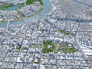Ho Chi Minh, centro da cidade, Vietn&atilde; Modelo 3D