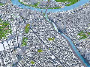 Ho Chi Minh downtown city Vietnam 3D Model