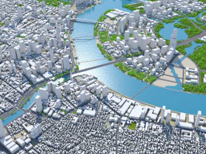 Ho Chi Minh, centro da cidade, Vietn&atilde; Modelo 3D