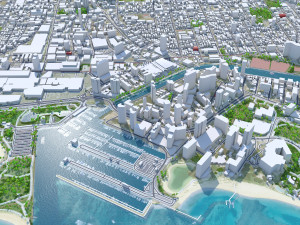 Honolulu Hawaii USA Downtown 8km 3D Model