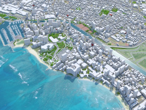 Honolulu Hawaii USA Downtown 8km 3D Model
