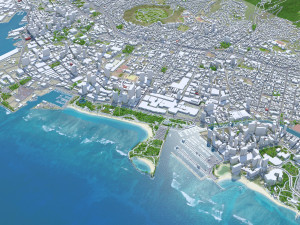 Honolulu Hawaii USA Downtown 8km 3D Model
