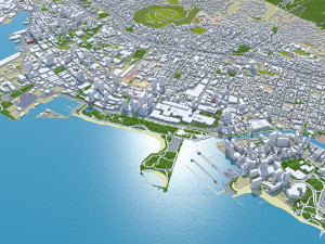 Honolulu Hawaii USA Downtown 8km 3D Model