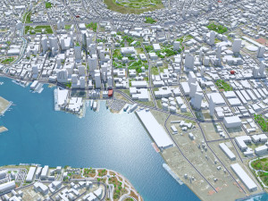 Honolulu Hawaii USA Downtown 8km 3D Model