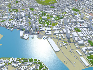 Honolulu Hawaii USA Downtown 8km 3D Model