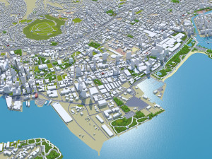 Honolulu Hawaii USA Downtown 8km 3D Model
