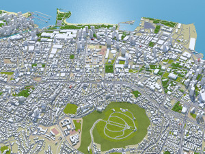 Honolulu Hawaii USA Downtown 8km 3D Model