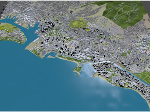 Honolulu Hawaii USA Downtown 8km 3D Model