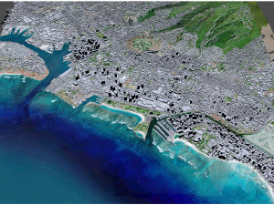Honolulu Hawaii USA Downtown 8km 3D Model