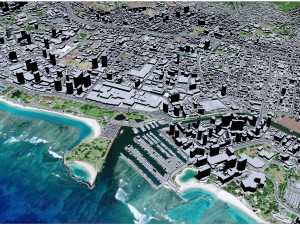 Honolulu Hawaii USA Downtown 8km 3D Model