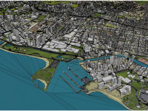 Honolulu Hawaii USA Downtown 8km 3D Model