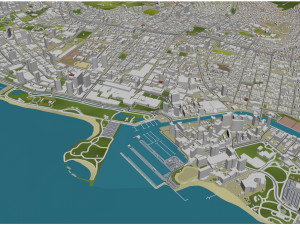 Honolulu Hawaii USA Downtown 8km 3D Model