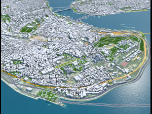 Istanbul city Turkey 50 km 3D Model