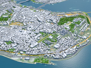 Istanbul city Turkey 50 km 3D Model