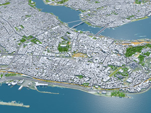 Istanbul city Turkey 50 km 3D Model