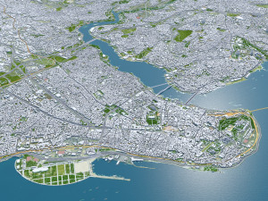 Istanbul city Turkey 50 km 3D Model