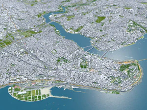 Istanbul city Turkey 50 km 3D Model