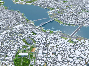 Istanbul city Turkey 50 km 3D Model