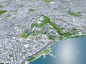 Istanbul city Turkey 50 km 3D Model