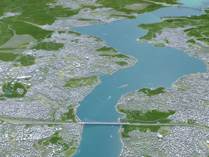 Istanbul city Turkey 50 km 3D Model