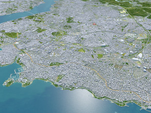 Istanbul city Turkey 50 km 3D Model