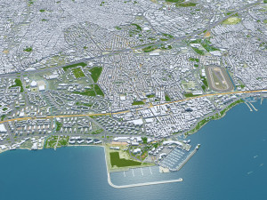 Istanbul city Turkey 50 km 3D Model