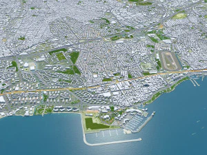 Istanbul city Turkey 50 km 3D Model