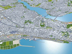 Istanbul city Turkey 50 km 3D Model