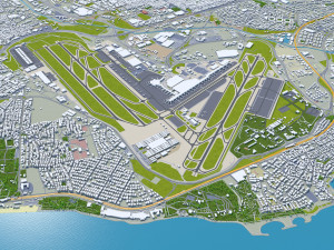Istanbul city Turkey 50 km 3D Model