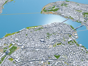Istanbul city Turkey 50 km 3D Model