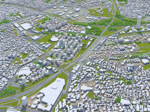 Istanbul city Turkey 50 km 3D Model