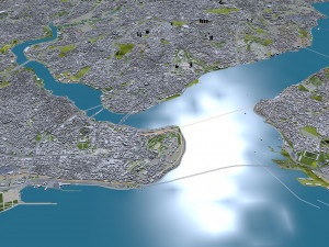 Istanbul city Turkey 50 km 3D Model