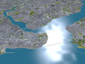 Istanbul city Turkey 50 km 3D Model