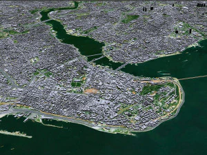Istanbul city Turkey 50 km 3D Model