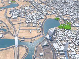 Jeddah Centro de la ciudad Arabia Saudita 10 km Modelo 3D