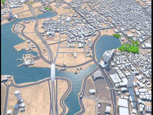 Jeddah Downtown city Saudi Arabia 10km Modelo 3D